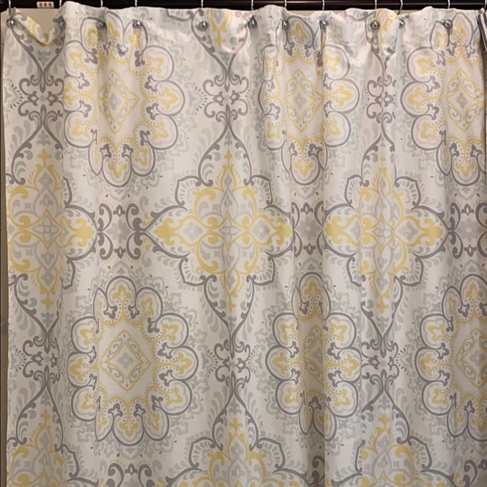 Shower curtain + hooks